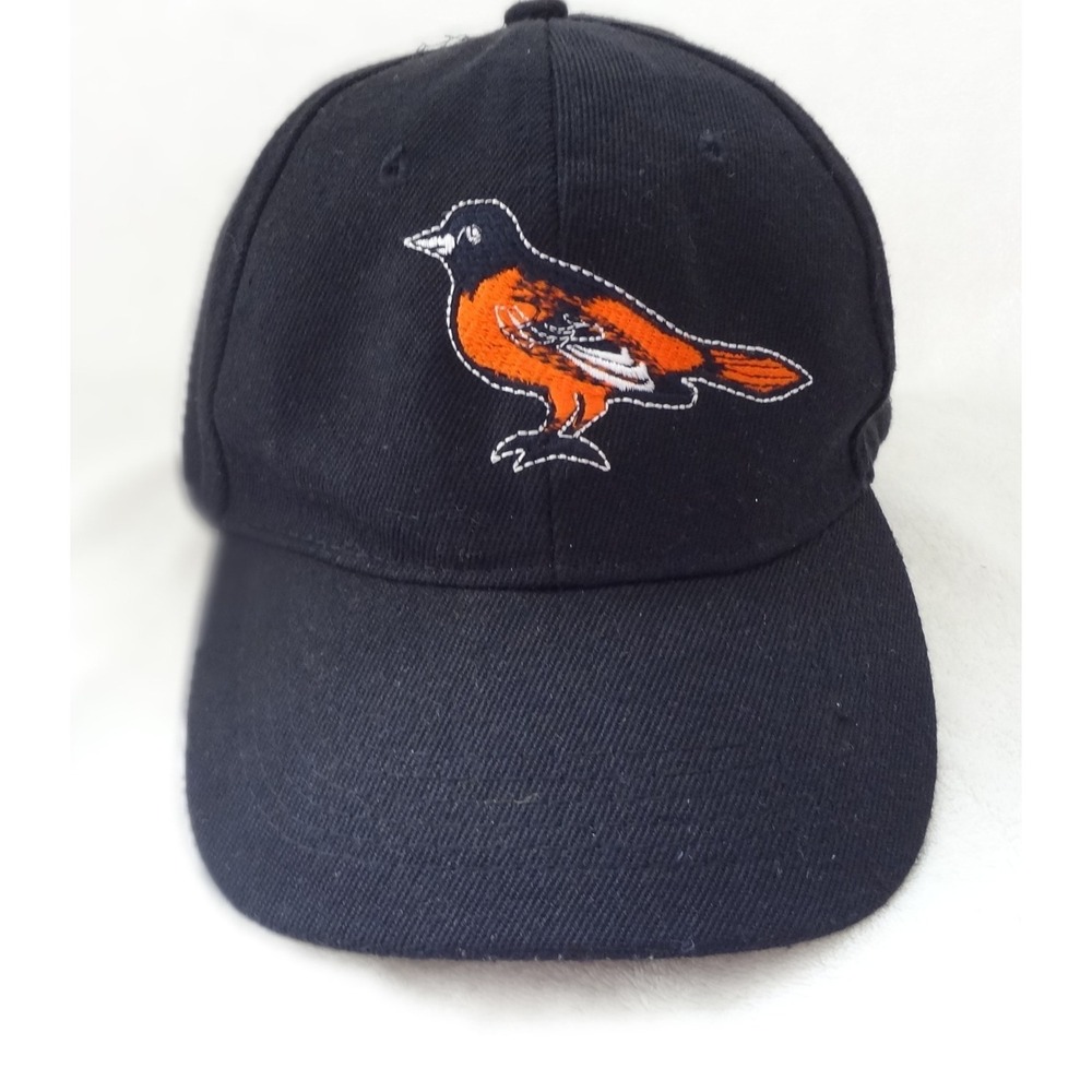 Baltimore Orioles Baseball Cap Hat Black Orange Embroidered Script Logo‎